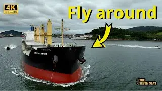 Fly around the bulk carrier 