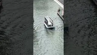 Brickell Bridge Opens For Advertising Vessel #workboat #miamiriver #marinediesel