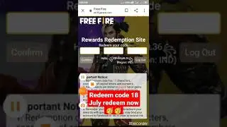 18 July redeem code redeem now 🥳🥳🥳#shorts