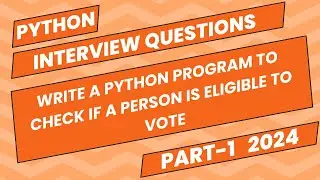 Write a Python program to check if a person is eligible to vote ||Jyoti Python Lab