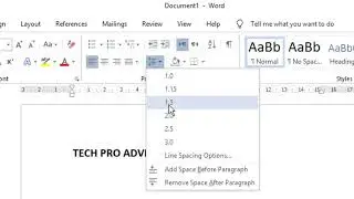 how to change line spacing in word 2016