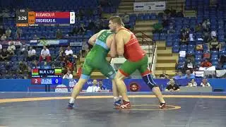 1/8 GR - 130 kg: P. RUDAKOU (BLR) v. R. FRIDRIKAS (LTU)