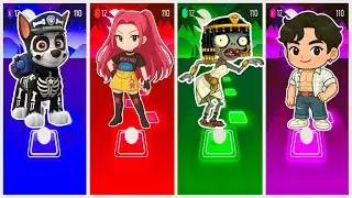 🔥PAW PATROL 🆚 KPOP DEMON HUNTERS 🆚 ZOMBIE PLANTS | EPIC BATTLE TILES HOP EDM RUSH #tileshop