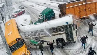 Idiots With Diesel Trucks: Ice Road Madness Caught On Camera | EXTREME Winter Driving Fails #17