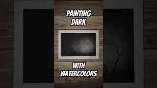 Painting Dark with Watercolors #shorts #art #timelapse #tutorial