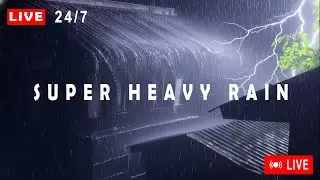 Heavy Thunderstorm Sounds for Sleeping - Howling Wind & Rain Sounds for Deep Sleep - Rainstorm Night
