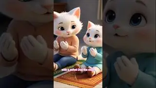 First preyer with mom 🥰🤲 #shortstrending #catcartoon #Ai#funny #shorts