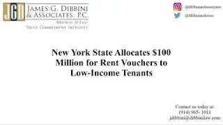 New York State Allocates $100 Million for Rent Vouchers to Low- Income Tenants