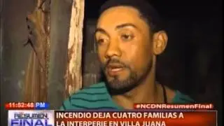 Incendio deja cuatro familias a la intemperie en Villa Juana