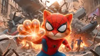 Cat Power: The Cat Who Took On A Superhero Challenge And Won! 🐱⚡ | Funny Cat Animation