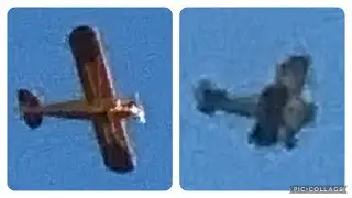 American Legend Classic Cub (N86LC) and Waco F (N13071) flying over my house