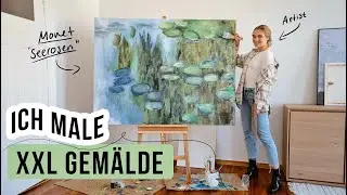 Ich male ein XXL Monet Gemälde für mein Wohnzimmer // I'mJette