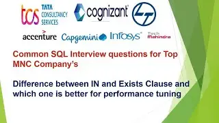Most Asked SQL Interview Question | Difference between IN and EXISTS Clause and Which one is better