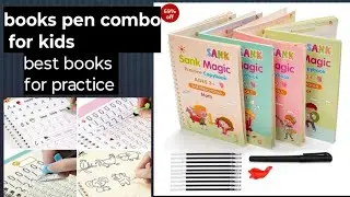 Books combo for kids 4 books ,1 pen ,10 refills Number tracing book for preschoolers, reusable