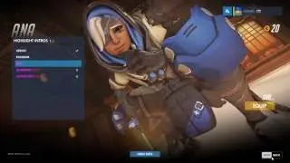 Overwatch Ana every skin, emote, pose, intro and golden gun