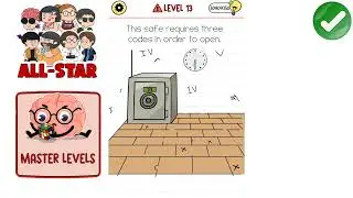Brain Test 5 All-Star - Master Level 13 This safe requires three codes in order to open || Solution