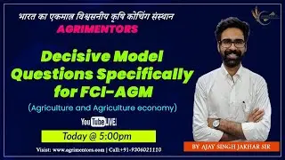 Most awaited model question paper for FCI-AGM (Agriculture and Agriculture economy)