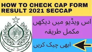 How to check Cap Form Result 2021 seccap .dgcs.gos.pk?