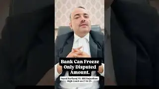 Bank Can Freeze Only Disputed Amount. Sayed Sarfaraj VS. RBI Rajasthan High Court on 27/11/25