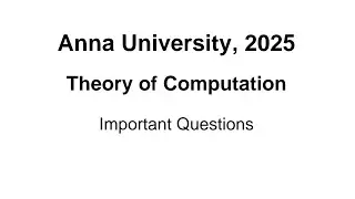 TOC CS3452 | IMPORTANT QUESTION #hardwork #exam #learn