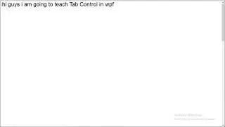 WPF Tab Control