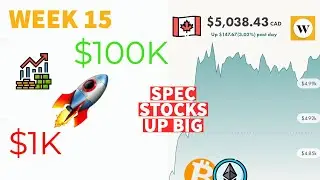 $100K Challenge🚀🚀Blockchain stocks up BIG🔥Canadian Crypto Portfolio!! Next stocks I'm buying Week 15