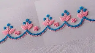 hand embriodery dress design easy border design plestrina stich blouse sleeves design