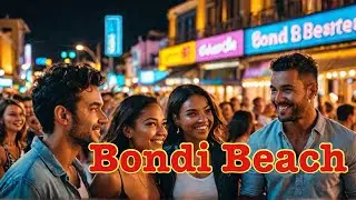 Sydney's AMAZING Nightlife on a Walking Tour of Bondi Beach? 4K 60 FPS HDR