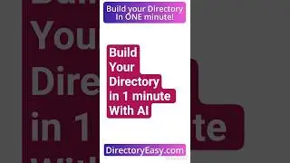 Build a Directory Website in 1 Minute with AI | DirectoryEasy