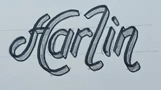 Draw 3d Calligraphy Name For Beginners Easy / Drawing Cursive Art On Paper 16