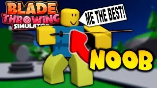 I PLAYED FOR THE FIRST TIME AND GOT.... IN BLADE THROWING SIMULATOR! (ROBLOX)