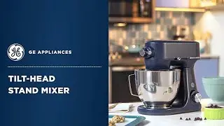 GE Tilt-Head Electric Stand Mixer | 7-Speed, 350-Watt Motor | Includes 5.3-Quart Bowl, Flat Beater