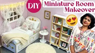 Miniature Bedroom Makeover Idea ||  Diy Dollhouse Decoration || Easy Art and Craft || @CrafterSampa 