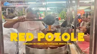 Red Pozole Michoacan Style / Streetfood M&eacute;xico / Food Market Coyac&aacute;n / Mexico City