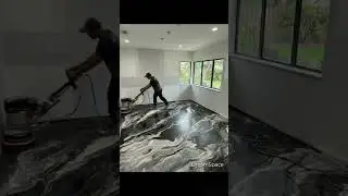 Complete Kitchen Renovation: Epoxy Flooring + Cabinet Installation #oddlysatisfying #epoxy #diy