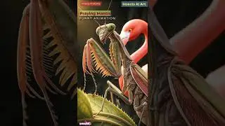 Praying Mantis Funny Animation | Insects Anatomy | Insects AI Art | 01