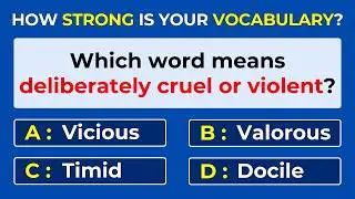 How Strong Is Your Vocabulary? Can You Score 30/30? Word Definitions Test| #Challenge 21