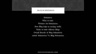 Blog Vs Article Submission Theory - Tutorial 19