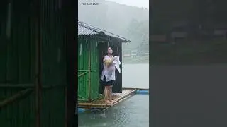 Rainy Day Vibes in a Bamboo House 🌧️✨