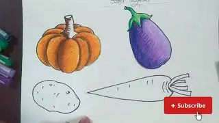 Easy Vegetable Drawing & Coloring for Kids | Simple Art for Everyone