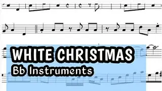 White Christmas Bb Instruments Sheet Music Backing Track Play Along Partitura