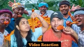 Chicken Legs Piece🍗Noodles🍜Cooking Recipe Video Reaction🤗☺️| Village Cooking Channel | Tamil Couple