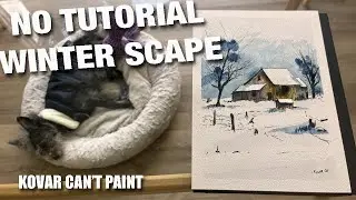 #34 Is It Hangable? | Beginner Watercolor Winter Cabin Painting