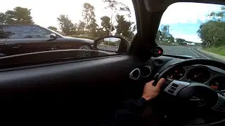 SINGLE TURBO HR 350Z VS PORSCHE 911 997.2 TURBO!! *I GOT PULLED OVER*