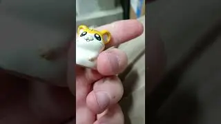 Hamtaro Orange Hamster W/ Stripes - Vtg Gashapon Mini Action Figure - Pencil Top