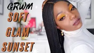 GRWM SOFT GLAM SUNSET MAKEUP TUTORIAL | applying foundation