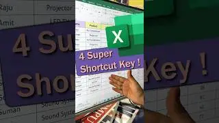 ✈✈ 4 Super Shortcut Key in excel | Most Useful Key in excel #shorts #ytviral #exceltech #excel