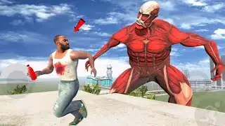 😱Franklin vs Giant Colossal Titan Epic Battle in Indian Bike Driving 3D! @HarshTatsuya