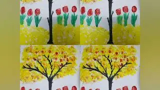 COTTON BALL PAINTING FOR KIDS| HOW TO PAINT WITH COTTON BALL FOR KIDS