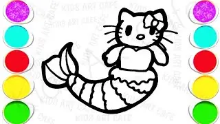 How to Draw a Beautiful Hello kittymermaidfor Kids |Princess Girl Drawing